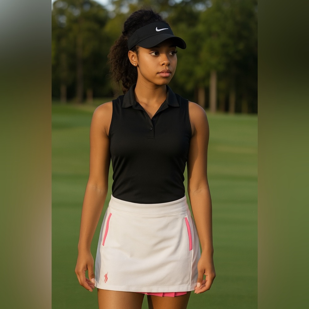 Ralph Lauren‎ Polo Golf White and Pink Golf Skirt Sz. L